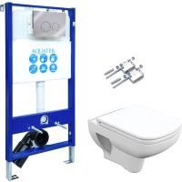 Унитаз подвесной с инсталляцией Cersanit S-MZ-COLOUR-COn-DL-w + INS-0000004