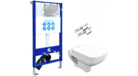 Унитаз подвесной с инсталляцией Cersanit S-MZ-COLOUR-COn-DL-w + INS-0000004