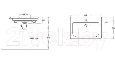 Умывальник Sanovit Soft 65