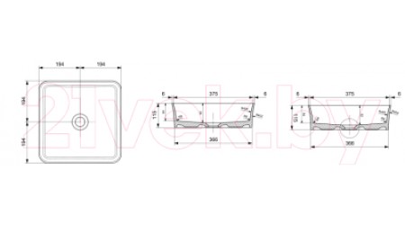 Умывальник Bocchi Sottle 1477-001-0325