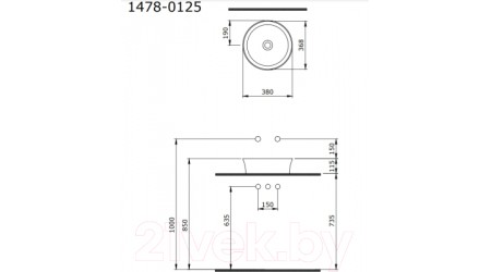 Умывальник Bocchi Sottle 1478-001-0325