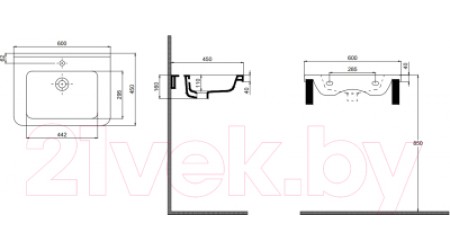 Умывальник Quarter Bath Space Line 70SP21060
