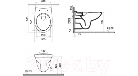 Унитаз подвесной VitrA SpinFlush S10 / 7855B003-0075