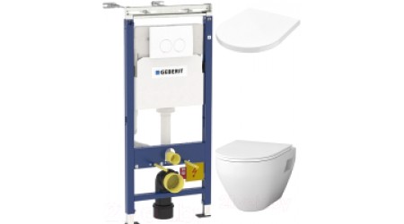 Унитаз подвесной с инсталляцией AM.PM Spirit C701738WH + C707858WH + 458.122.11.1