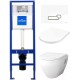 Унитаз подвесной с инсталляцией AM.PM Spirit C701738WH + C707858WH + S-IN-MZ-VECTOR + P-BU-ACT/Wh
