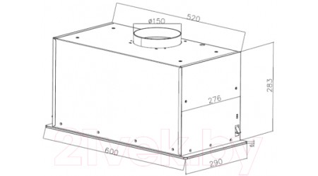 Вытяжка скрытая ZORG Star 1000 60 S-GC (черный)