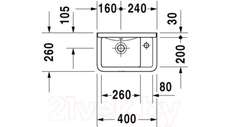 Умывальник Duravit Starck 3 40x26 (0751400000)