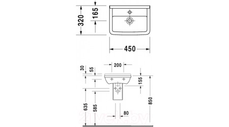 Полупьедестал Duravit Starck 3 (0865170000)
