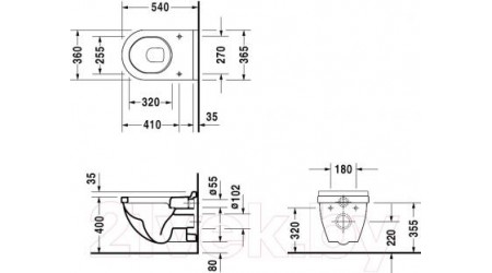 Унитаз подвесной Duravit Starck 3 2200090000