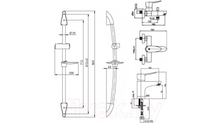 Комплект смесителей Rubineta Static + Accord-Aqua-Superflex / 625003 