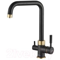 Смеситель ZorG Steel Hammer SH 715 (черный/бронза)