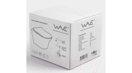 Унитаз подвесной White Wave Stone (белый глянец)