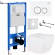Унитаз подвесной с инсталляцией Roxen StounFix Slim 503394