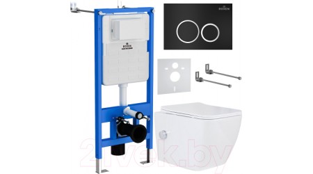 Унитаз подвесной с инсталляцией Roxen StounFix Slim 508149