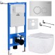 Унитаз подвесной с инсталляцией Roxen StounFix Slim 516917