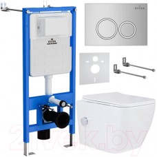 Унитаз подвесной с инсталляцией Roxen StounFix Slim 521082