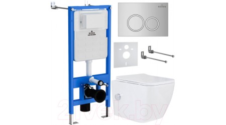 Унитаз подвесной с инсталляцией Roxen StounFix Slim 521082