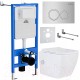 Унитаз подвесной с инсталляцией Roxen StounFix Slim 521082
