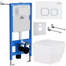Унитаз подвесной с инсталляцией Roxen StounFix Slim 534002