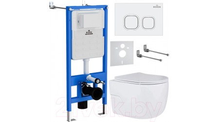 Унитаз подвесной с инсталляцией Roxen StounFix Slim 538465