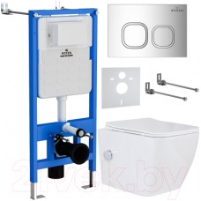 Унитаз подвесной с инсталляцией Roxen StounFix Slim 552245
