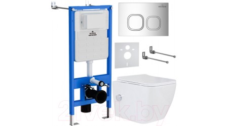 Унитаз подвесной с инсталляцией Roxen StounFix Slim 552245