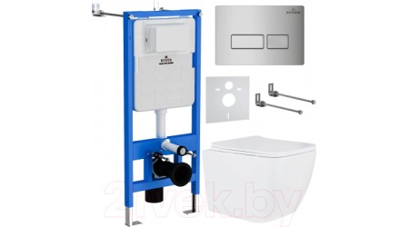 Унитаз подвесной с инсталляцией Roxen StounFix Slim 592045