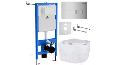 Унитаз подвесной с инсталляцией Roxen StounFix Slim 593355