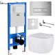 Унитаз подвесной с инсталляцией Roxen StounFix Slim 593355