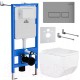 Унитаз подвесной с инсталляцией Roxen StounFix Slim 608537