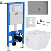 Унитаз подвесной с инсталляцией Roxen StounFix Slim 608961