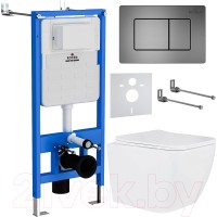 Унитаз подвесной с инсталляцией Roxen StounFix Slim 616329