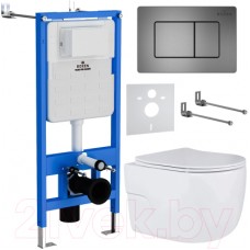 Унитаз подвесной с инсталляцией Roxen StounFix Slim 618703