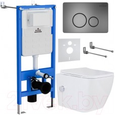 Унитаз подвесной с инсталляцией Roxen StounFix Slim 632852