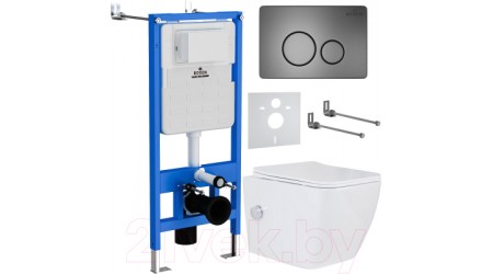 Унитаз подвесной с инсталляцией Roxen StounFix Slim 632852