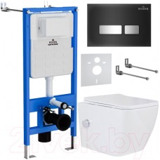 Унитаз подвесной с инсталляцией Roxen StounFix Slim 649838