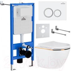 Унитаз подвесной с инсталляцией Roxen StounFix Slim 728092