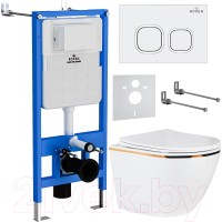 Унитаз подвесной с инсталляцией Roxen StounFix Slim 807054