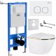 Унитаз подвесной с инсталляцией Roxen StounFix Slim 807054