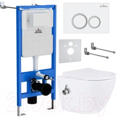 Унитаз подвесной с инсталляцией Roxen StounFix Slim 902672