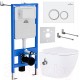 Унитаз подвесной с инсталляцией Roxen StounFix Slim 902672