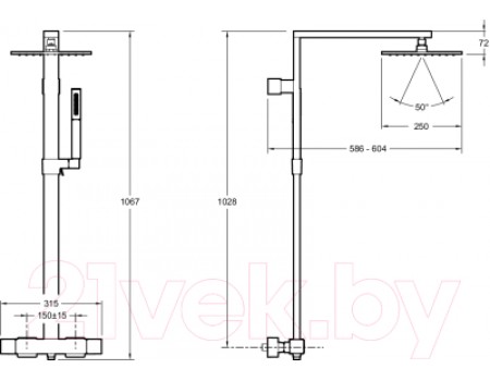 Душевая система Jacob Delafon Strayt E98321-CP
