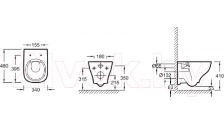 Унитаз подвесной Jacob Delafon STR Compact EDF102-00 + E70025-00