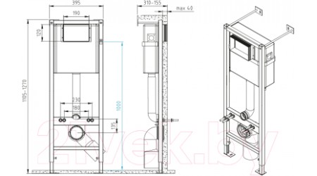 Унитаз подвесной с инсталляцией Cersanit Street Fusion Vortex Dpl Eo 64578 (с кнопкой смыва)