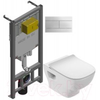 Унитаз подвесной с инсталляцией Jacob Delafon Struktura E29025 + E4316 + EDF102 + E70025 / E21747RU-00