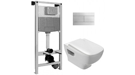 Унитаз подвесной с инсталляцией Jacob Delafon Struktura E5504 + E4316-CP + EDE102 + E70024