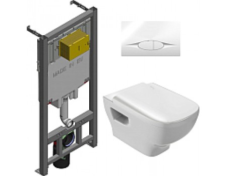 Унитаз подвесной с инсталляцией Jacob Delafon Struktura EDE102-00 + E29025-NF + E29026-01R + E70024-00