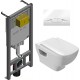 Унитаз подвесной с инсталляцией Jacob Delafon Struktura EDE102-00 + E29025-NF + E29026-01R + E70024-00
