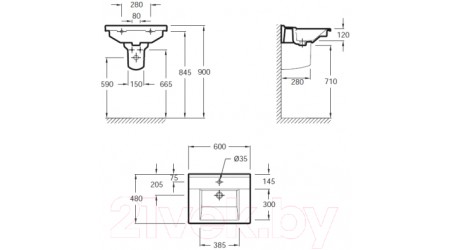 Умывальник Jacob Delafon Struktura EXI112-00