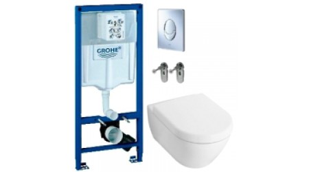 Унитаз подвесной с инсталляцией Villeroy & Boch Subway 2.0 5600-10-01 + 9M68 S101 + 38721001